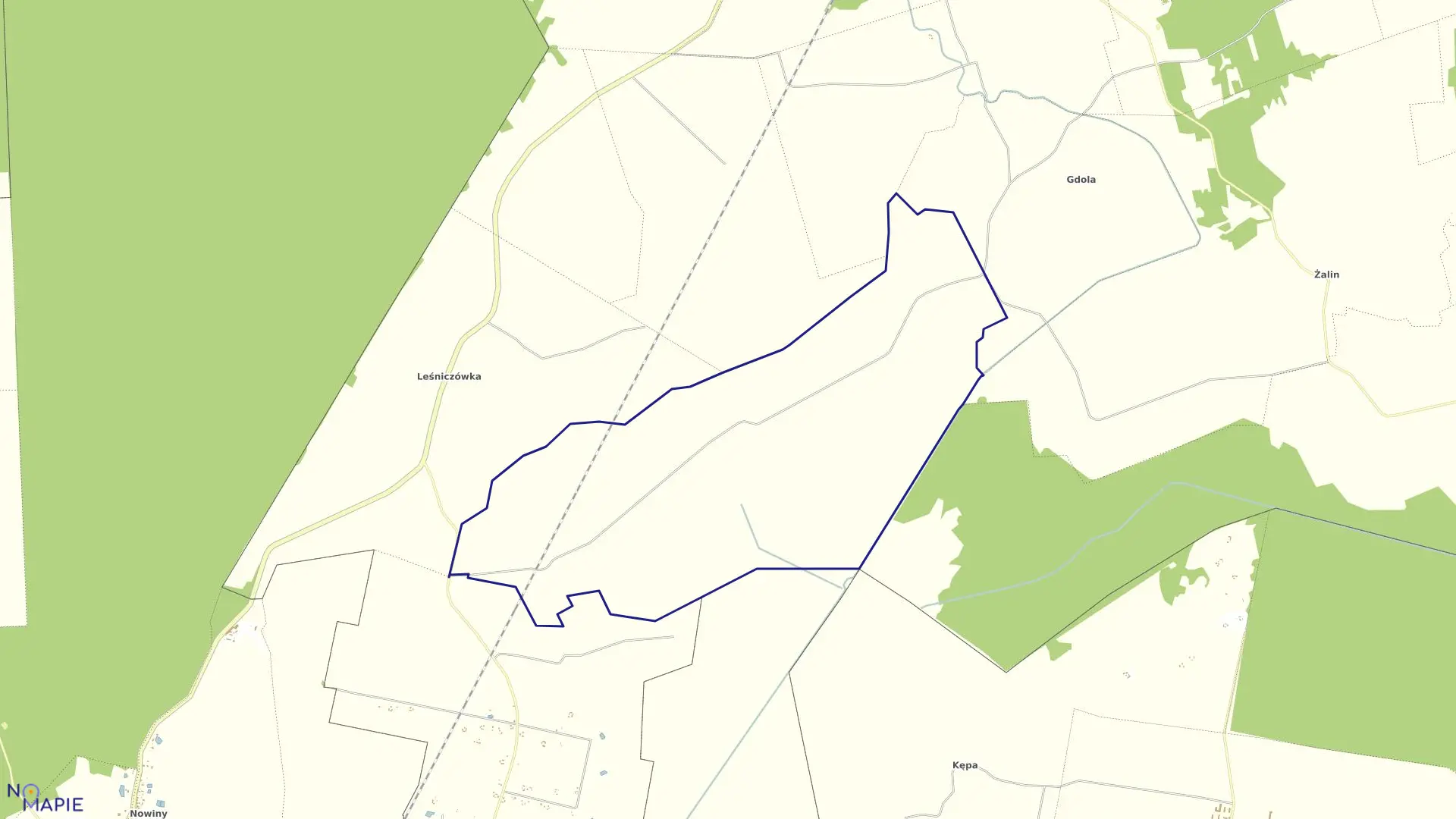 Mapa obrębu KAROLINÓW w gminie Ruda-Huta