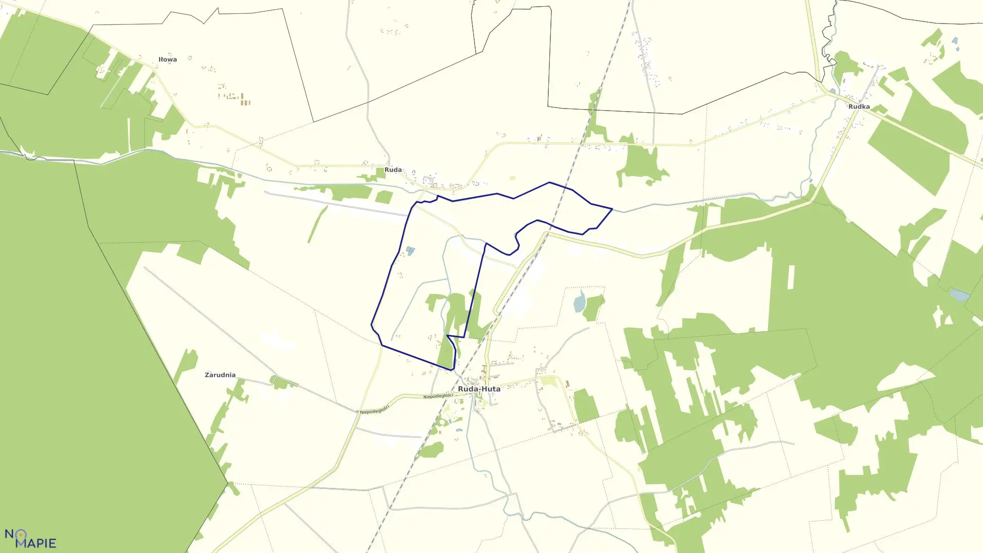 Mapa obrębu RUDA-KOLONIA w gminie Ruda-Huta